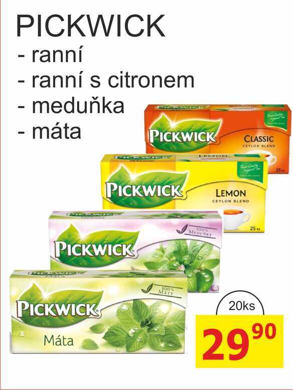 Pickwick Ranní, vybrané druhy 20 sáčků 