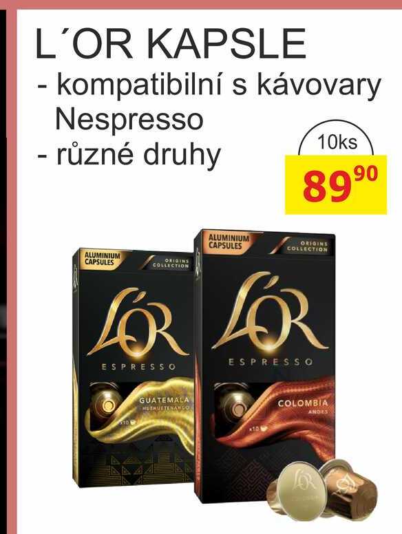 L'OR KAPSLE - kompatibilní s kávovary Nespresso - různé druhy 10ks