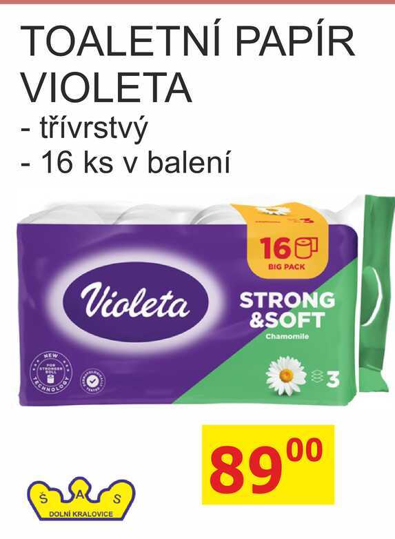 TOALETNÍ PAPÍR VIOLETA - 3vrstvý, 16 ks BENE NÁPOJE
