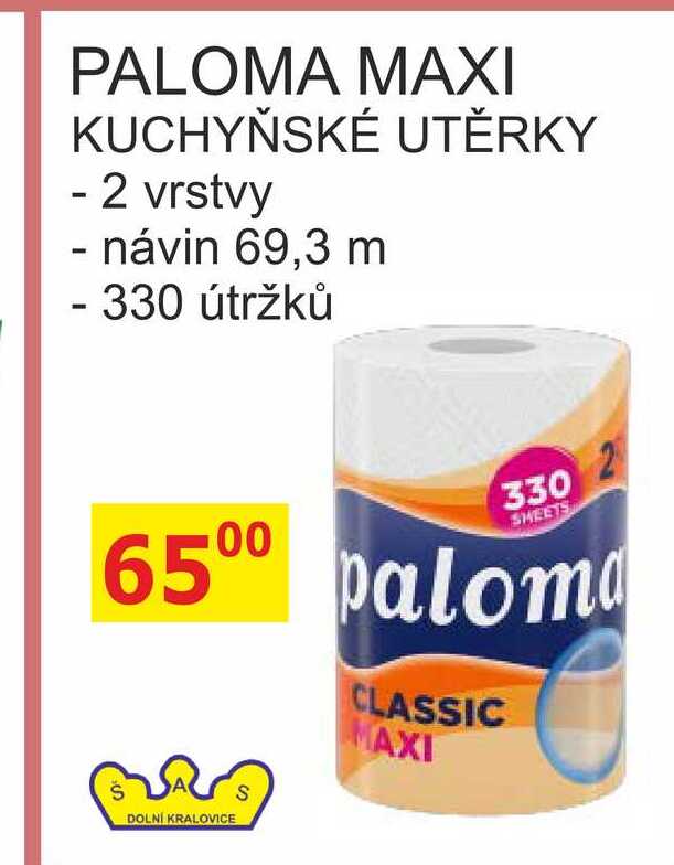 PALOMA MAXI KUCHYŇSKÉ UTĚRKY 2 vrstvy - návin 69,3 m BENE NÁPOJE