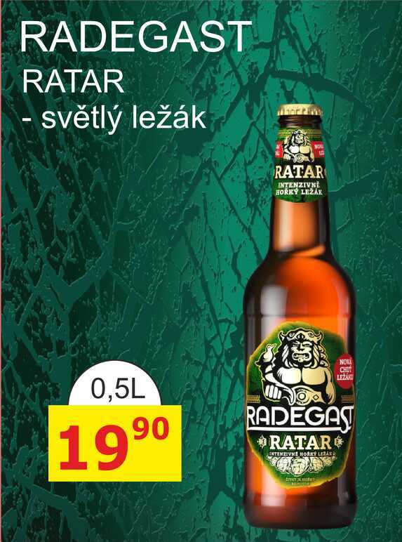 RADEGAST RATAR - světlý ležák 0,5l