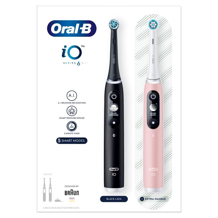 Oral-B iO6 Duo Series Black/Pink Sand Extra Handle Lékárna LEMON