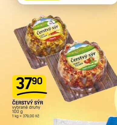 ČERSTVÝ SÝR vybrané druhy 100 g