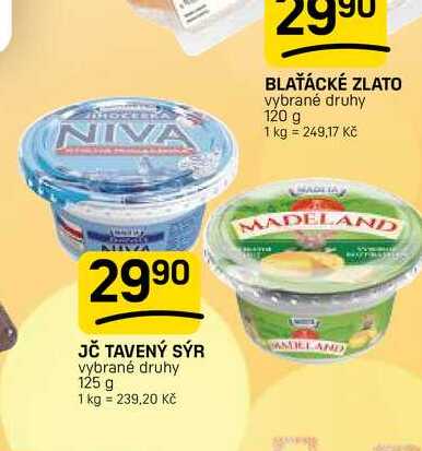 JČ TAVENÝ SÝR vybrané druhy 125 g