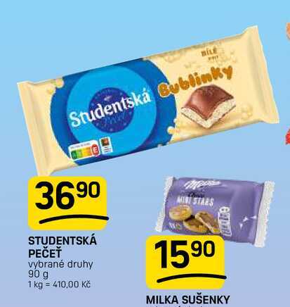 STUDENTSKÁ PEČEŤ vybrané druhy 90 g