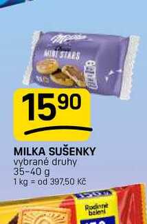 MILKA SUŠENKY vybrané druhy 35-40 g