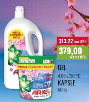 Ariel gelové kapsle 60 dávek, vybrané druhy Ratio
