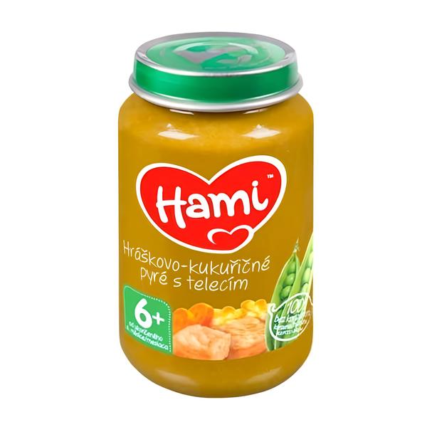 Hami Hráškovo-kukuřičné pyré s telecím 6m+ Košík.cz