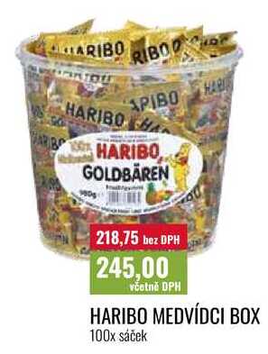 HARIBO MEDVÍDCI BOX, 100x sáček