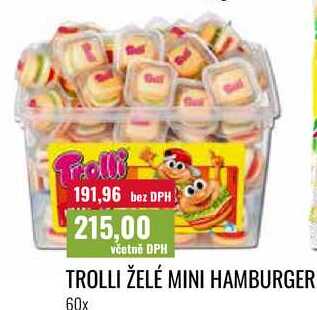 TROLLI ŽELÉ MINI HAMBURGER, 60x  