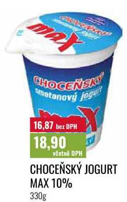 CHOCEŇSKÝ JOGURT MAX 10%, 330g