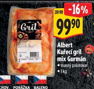 Albert Kuřecí gril mix Gurmán 1 kg