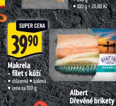 Makrela - filet s kůží 100 g