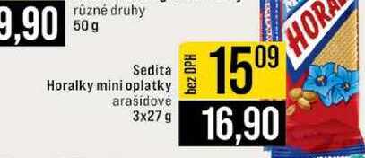 Sedita Horalky mini oplatky arašídovė 3x27 g