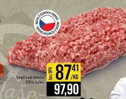 Vepřové mleté 20% tuku 1kg