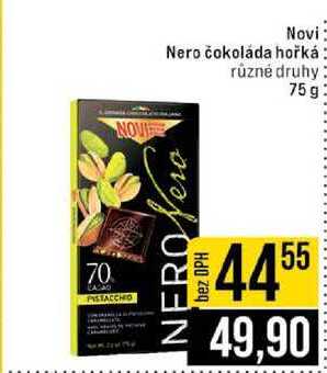 Novi Nero čokolada hořká různé druhy 75g 