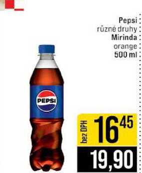 Pepsi různé druhy Mirinda orange 500 ml