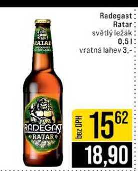 Radegast Ratar světlý ležák 0,5l