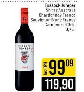 Tussock Jumper Shiraz Australia Chardonnay France Sauvignon Blanc France Carmenere Chile 0,75l