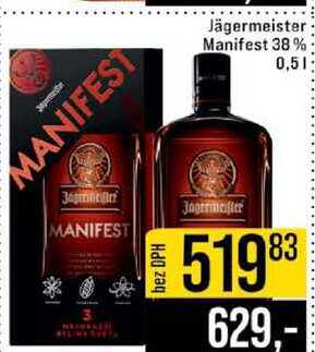 Jägermeister Manifest 38% 0,5l