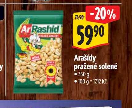 Arašídy pražené solené 350 g
