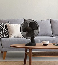 STOLNÍ VENTILÁTOR, ČERNÝ, PR. 30 CM