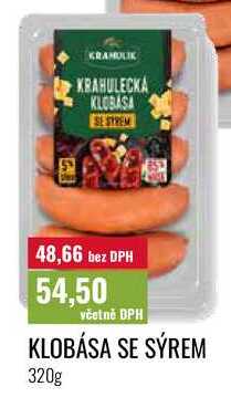 KLOBÁSA SE SÝREM 320g 