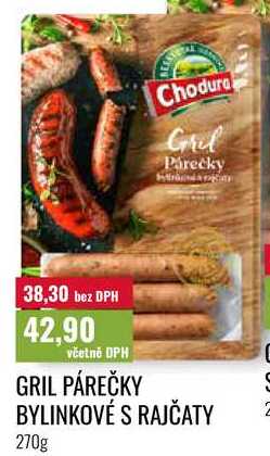 GRIL PÁREČKY BYLINKOVÉ S RAJČATY 270g