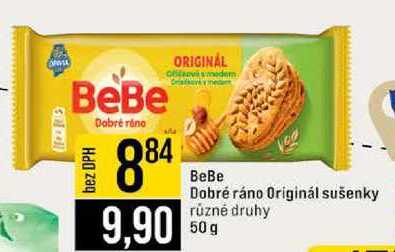 BeBe Dobré ráno Originál sušenky různé druhy 50 g 