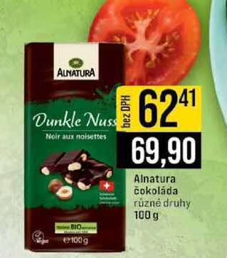 Alnatura čokoláda různé druhy 100 g