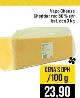 Vepo Cheese Cheddar red 50% sýr bal. cca 3 kg 100g