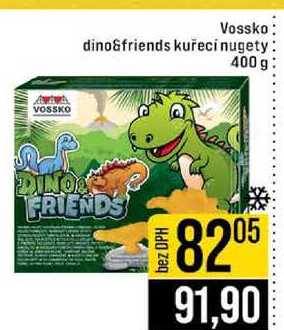 Vossko dino&friends kuřeci nugety 400 g