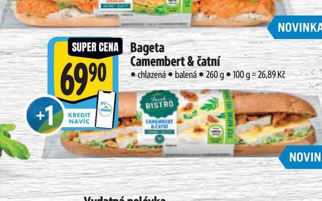 Bageta Camembert & čatní 260 g