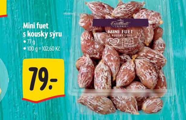 Mini fuet kousky sýru 77 g 