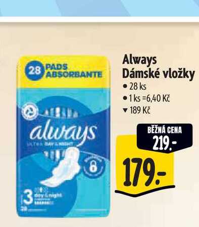   Always Dámské vložky 28 ks 