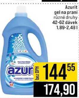 Azurit gel na prani různé druhy 42-62 dávek 1.89-2.48l