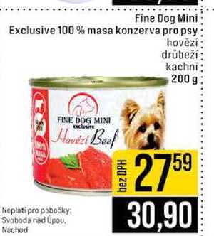 Fine Dog Mini Exclusive 100% masa konzerva pro psy hovězí drůbeží kachni 200g