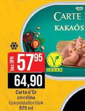 Carte d'Or zmrzlina čokoláda oříšek 825 ml