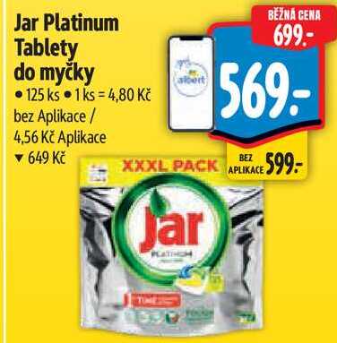 Jar Platinum Tablety do myčky, 125 ks