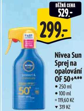 Nivea Sun Sprej na opalování OF 50+, 250 ml