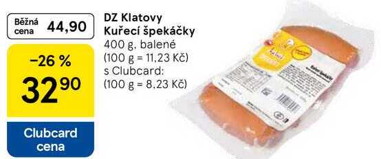 DZ Klatovy Kuřecí špekáčky, 400 g, balené  