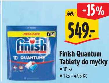 Finish Quantum Tablety do myčky, 111 ks