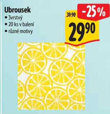 Ubrousek, 20 ks
