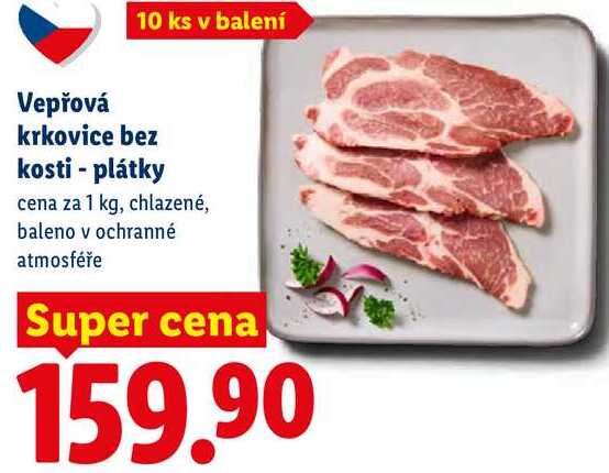 Vepřová krkovice bez kosti - plátky, cena za 1 kg