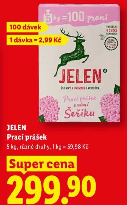 JELEN Prací prášek, 5 kg/100 PD
