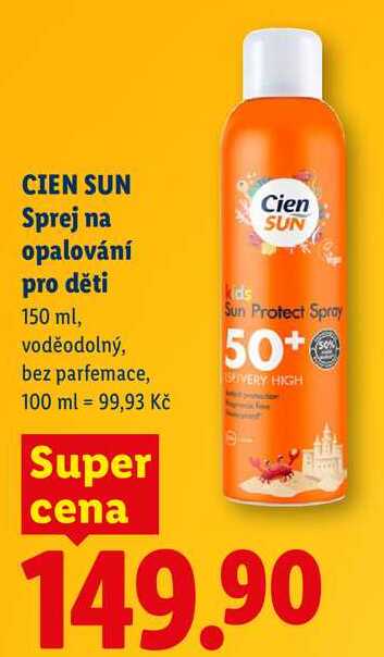 CIEN SUN Sprej na opalování pro děti, 150 ml
