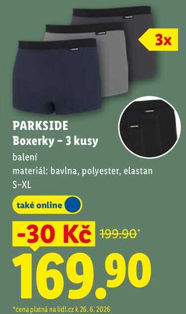PARKSIDE Boxerky - 3 kusy