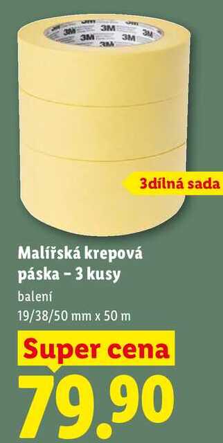 Malířská krepová páska - 3 kusy 