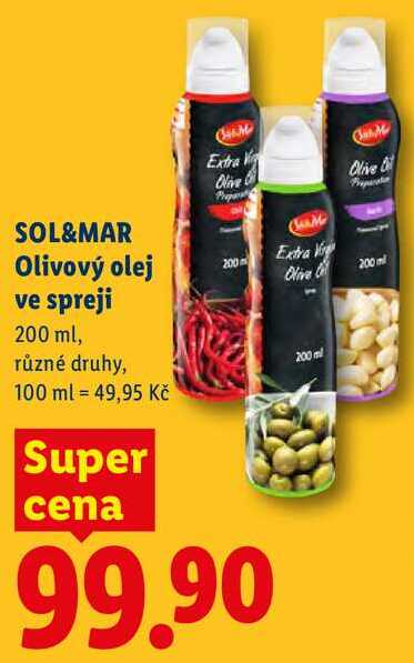 SOL&MAR Olivový olej ve spreji, 200 ml