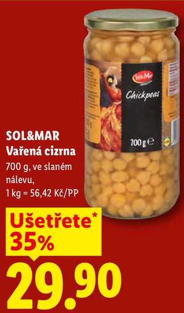 SOL&MAR Vařená cizrna, 700 g